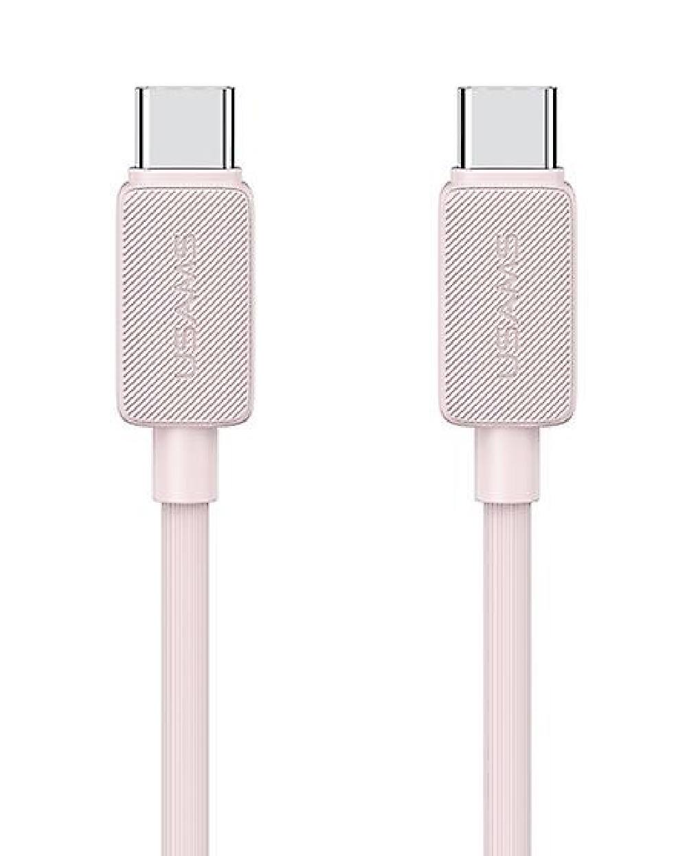 USAMS καλώδιο USB-C σε USB-C US-SJ691, 60W, 480Mbps, 1m, ροζ
