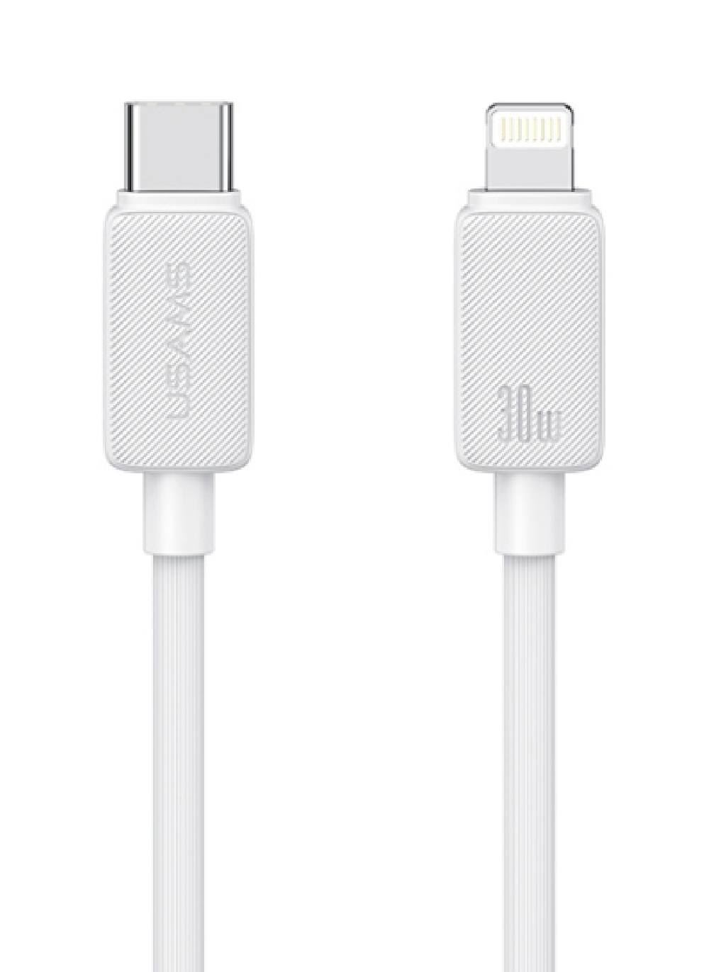 USAMS καλώδιο Lightning σε USB-C US-SJ692, 30W, 480Mbps, 1m, λευκό