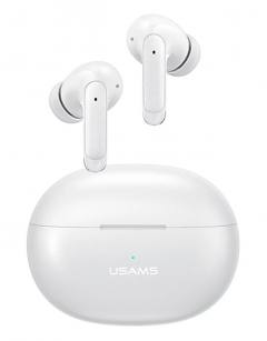 USAMS earphones με θήκη φόρτισης US-XD19, TWS, ENC, Φ13mm, λευκά