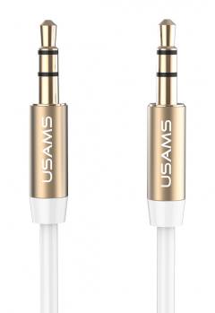 USAMS καλώδιο ήχου 3.5mm YP-01, AUX, 1m, λευκό