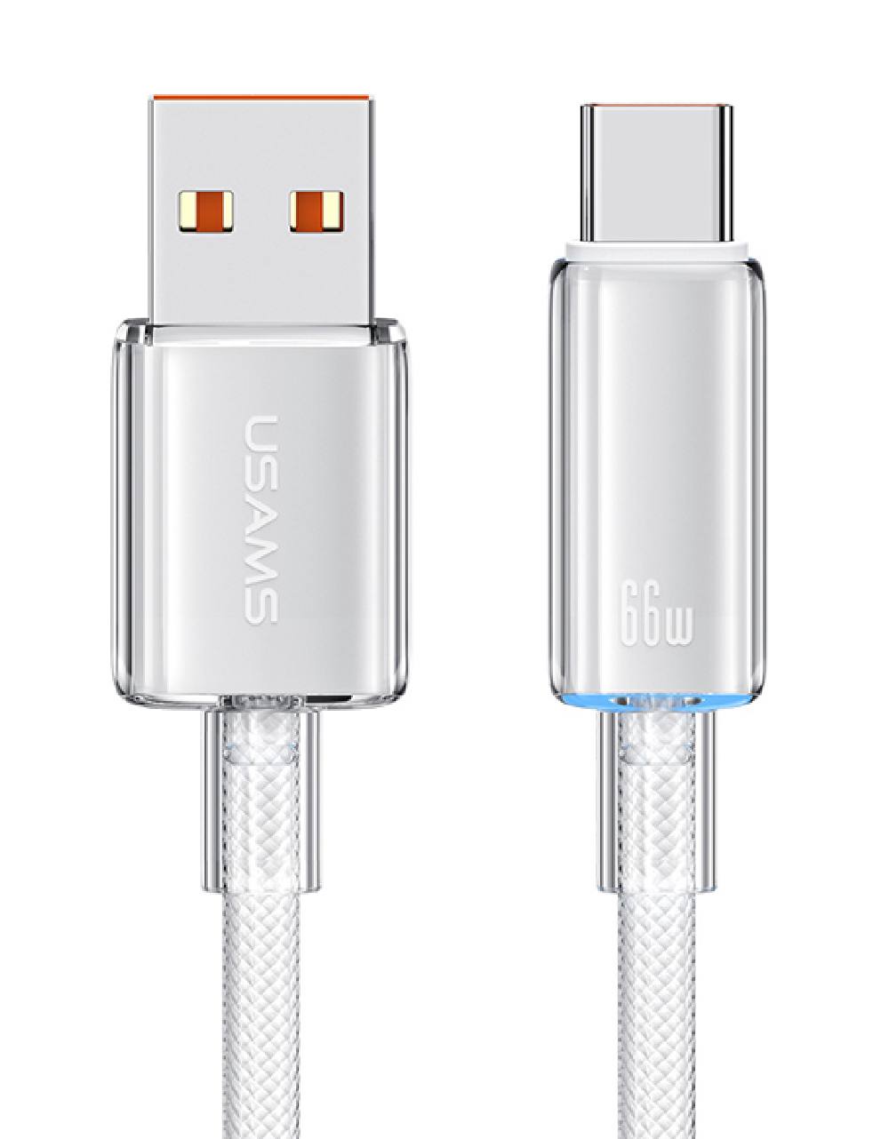 USAMS καλώδιο USB-C σε USB US-SJ658, 66W, 480Mbps, 1.2m, λευκό