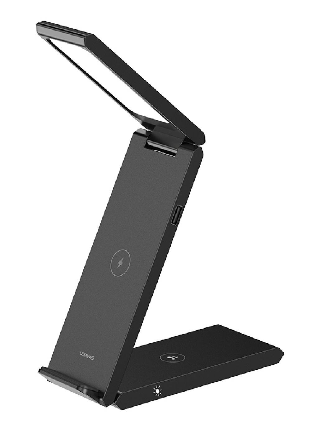USAMS ασύρματος φορτιστής US-CD181 με φωτιστικό, 3 σε 1, 15W, μαύρος