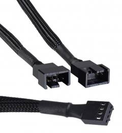 POWERTECH καλώδιο 4-pin pwm σε 2x 4-pin pwm CAB-W048, 0.15m, μαύρο