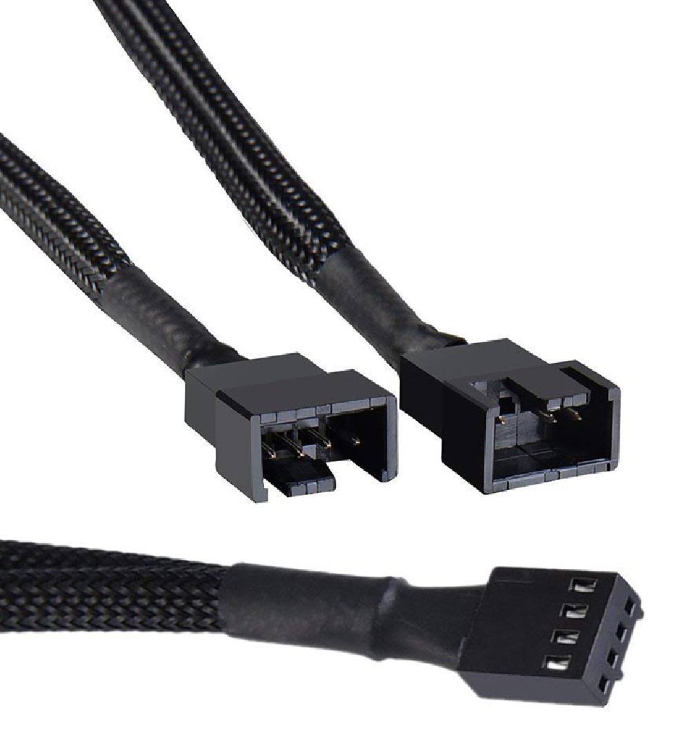 POWERTECH καλώδιο 4-pin pwm σε 2x 4-pin pwm CAB-W048, 0.15m, μαύρο