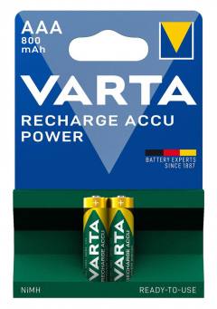 VARTA επαναφορτιζόμενες μπαταρίες λιθίου, AAA, 800mAh, 1.2V, 2τμχ
