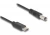 DELOCK καλώδιο USB-C σε DC 5.5 x 2.1mm 85397, 1m, μαύρο