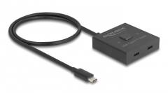 DELOCK USB-C switch 18911, 2 σε 1 bidirectional, 10Gbps, 8K, 100W, μαύρο
