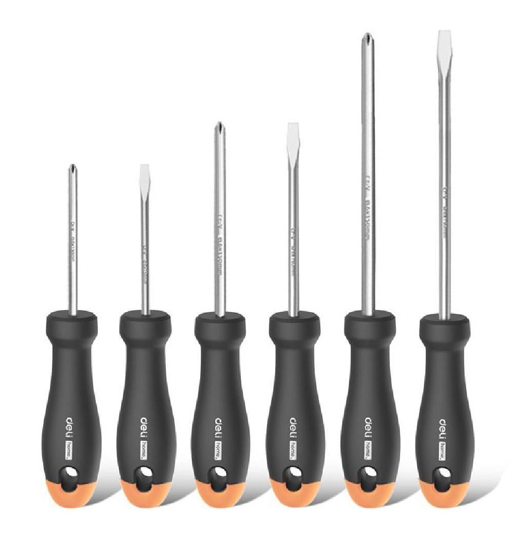 DELI σετ κατσαβίδια HT1006C, 3x ίσια & 3x σταυρωτά, μαγνητικά, 6τμχ