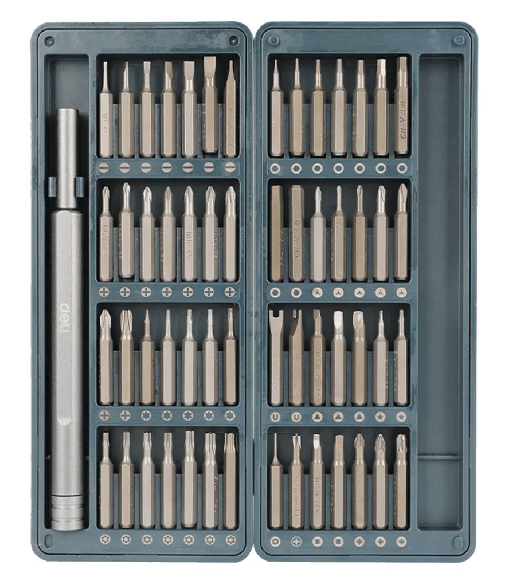 DELI σετ κατσαβίδι ακριβείας DL241057 με 56 μύτες, με θήκη, 57τμχ