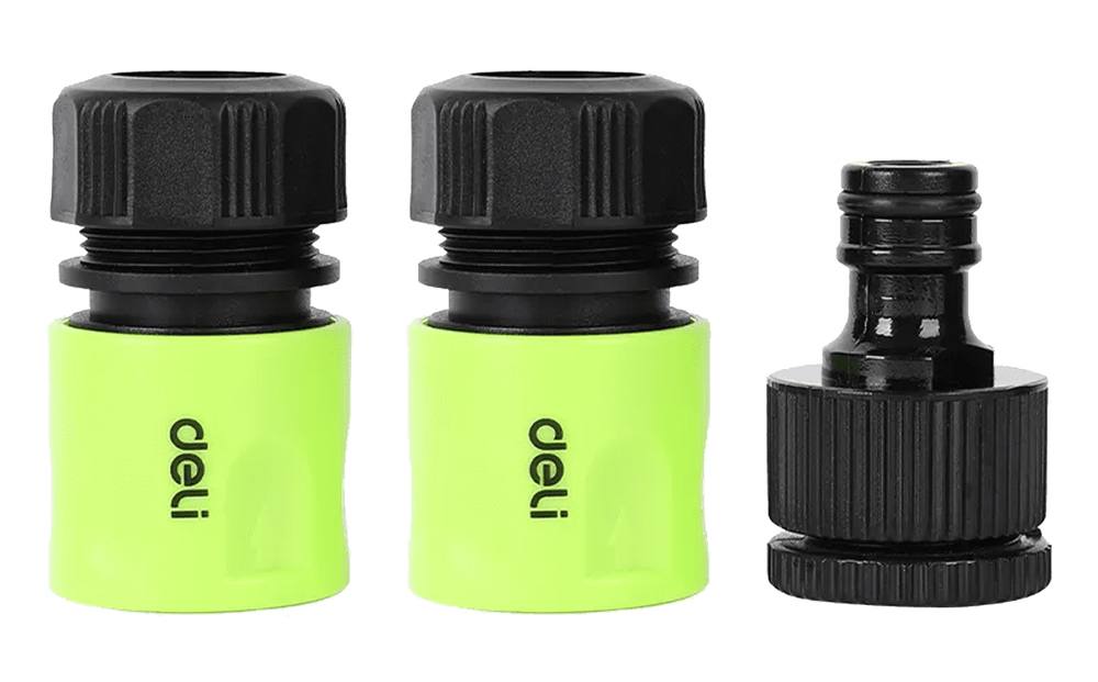 DELI σετ σύνδεσμοι λάστιχων νερού DL8799, 1/2" & 3/4", 3τμχ