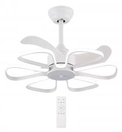 POWERTECH ανεμιστήρας οροφής HLL-0173 με LED φως, 96W, Φ55x35cm, λευκός