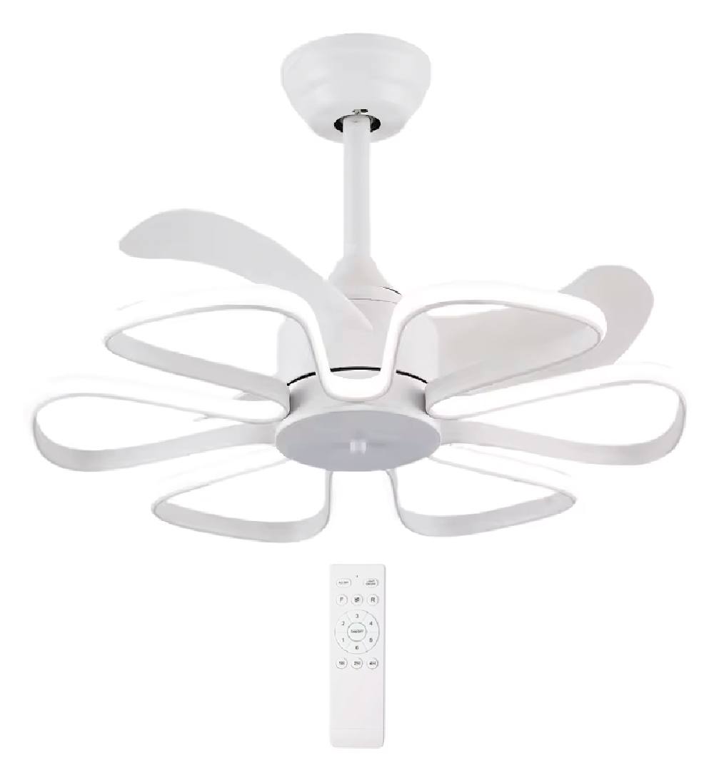 POWERTECH ανεμιστήρας οροφής HLL-0173 με LED φως, 96W, Φ55x35cm, λευκός