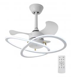 POWERTECH ανεμιστήρας οροφής HLL-0175 με LED φως, 96W, Φ60x25cm, λευκός