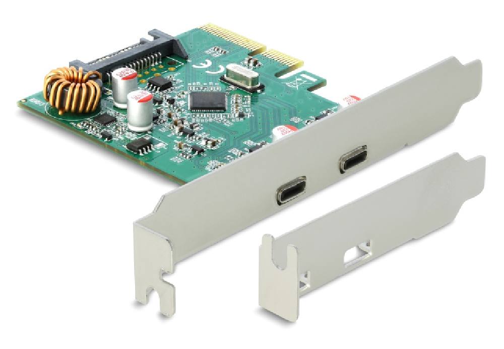 DELOCK κάρτα επέκτασης PCI Express x4 σε 2x USB-C 90397, 10 Gbps