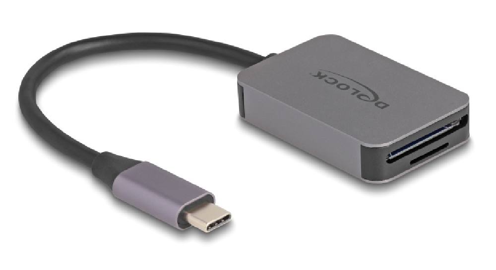 DELOCK card reader 91009 για SD & micro SD, USB-C, 5 Gbps, γκρι