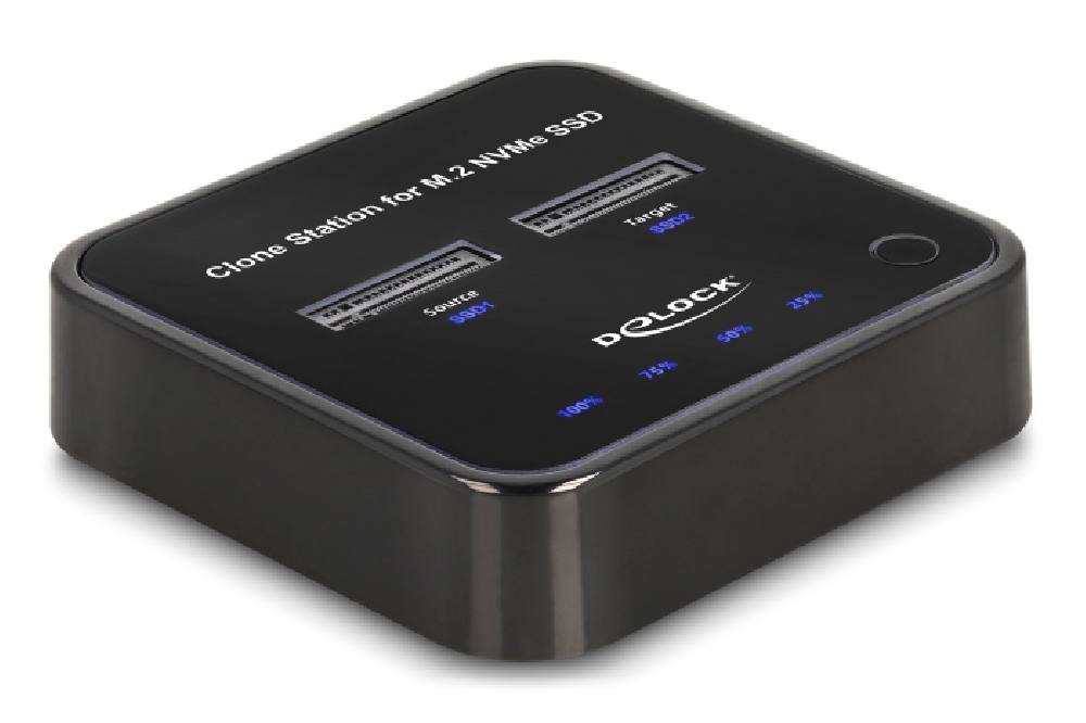 DELOCK docking station για M.2 NVMe SSD 64177, 2 θέσεων, 10Gbps, clone function, μαύρο