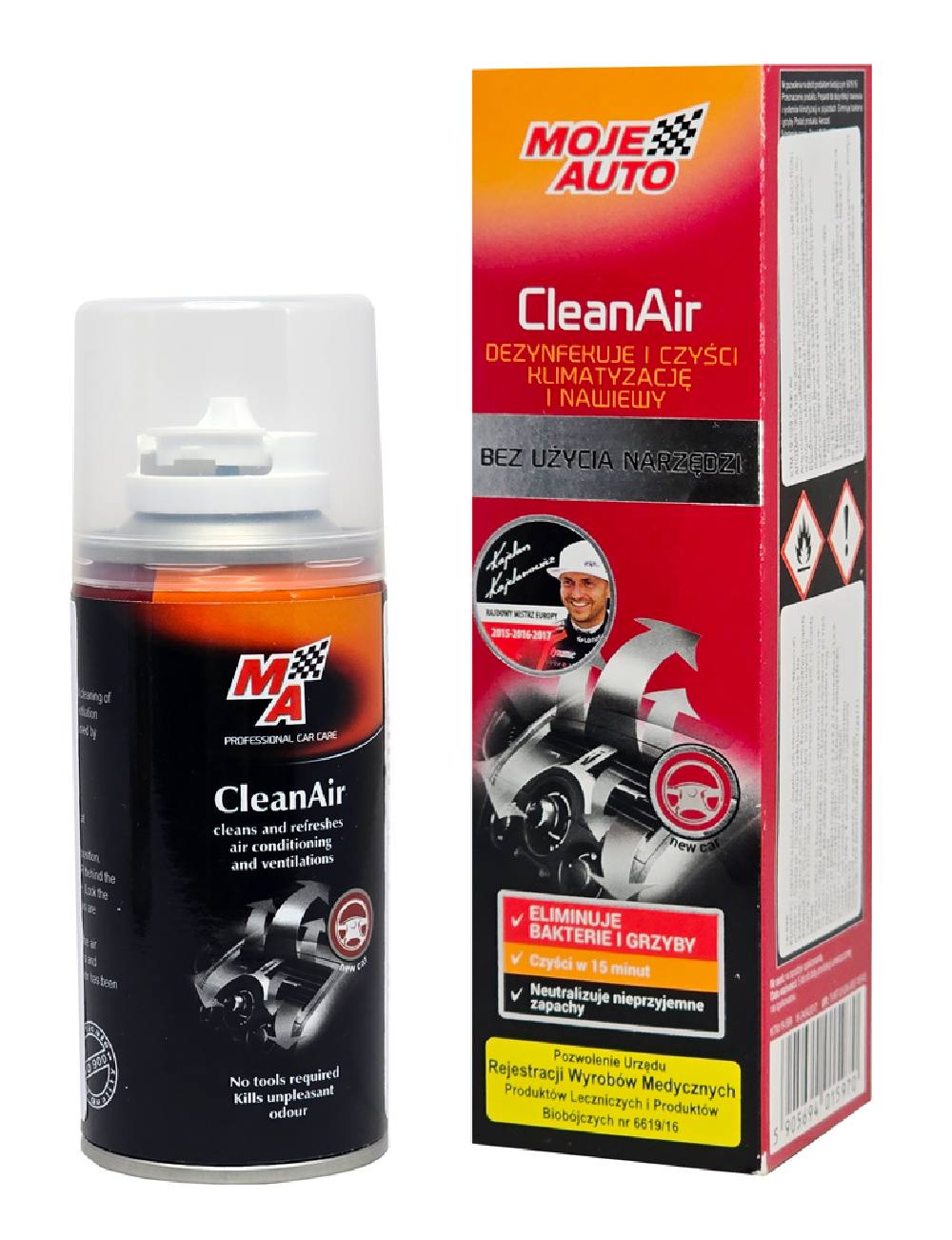 MOJE AUTO σπρέι καθαρισμού κλιματιστικού αυτοκινήτου CleanAir 19-598, 150ml