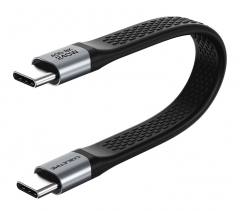 CABLETIME καλώδιο USB-C CT-FU4-AG, flat, 240W, 40Gbps, 8K/60Hz, USB4, 0.15m, μαύρο