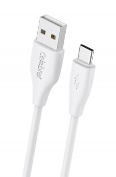 CELEBRAT καλώδιο USB-C σε USB CB-31A, 3A, 480Mbps, 1m, λευκό