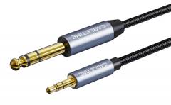 CABLETIME καλώδιο ήχου 3.5mm σε 6.35mm CT-AV321-H11G, 1m, μαύρο