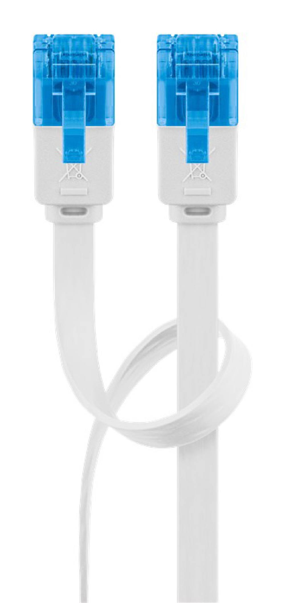 GOOBAY καλώδιο δικτύου 96369, CAT 6A U/UTP, flat, 500MHz, Copper, 10m, λευκό