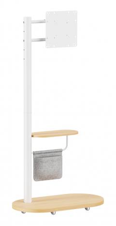 BRATECK βάση τηλεόρασης δαπέδου FS54-22T-02W, 17-43", έως 15kg, με ράφι & ροδάκια