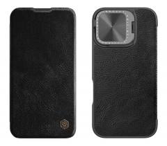 NILLKIN θήκη Qin Prop Leather για iPhone 16 Pro Max, δερμάτινη, μαύρη