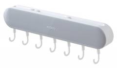 ECOCO κρεμάστρα κουζίνας E2027 με 7 γάντζους, 3.8x6x30cm, γκρι