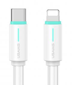 USAMS καλώδιο Lightning σε USB-C US-SJ735, 30W, 480Mbps, 1m, λευκό