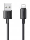 USAMS καλώδιο Lightning σε USB US-SJ709, 2.4A, 480Mbps, 1m, μαύρο