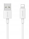 USAMS καλώδιο Lightning σε USB US-SJ709, 2.4A, 480Mbps, 1m, λευκό