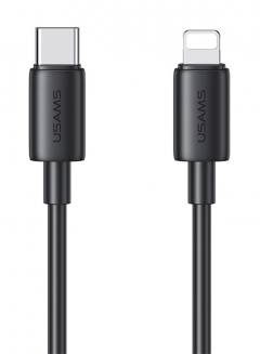 USAMS καλώδιο Lightning σε USB-C US-SJ712, 30W, 480Mbps, 1m, μαύρο