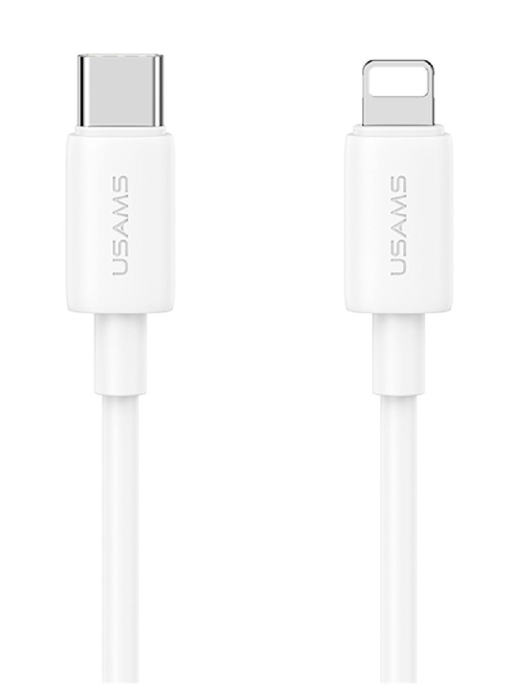 USAMS καλώδιο Lightning σε USB-C US-SJ712, 30W, 480Mbps, 1m, λευκό