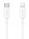 USAMS καλώδιο Lightning σε USB-C US-SJ712, 30W, 480Mbps, 1m, λευκό
