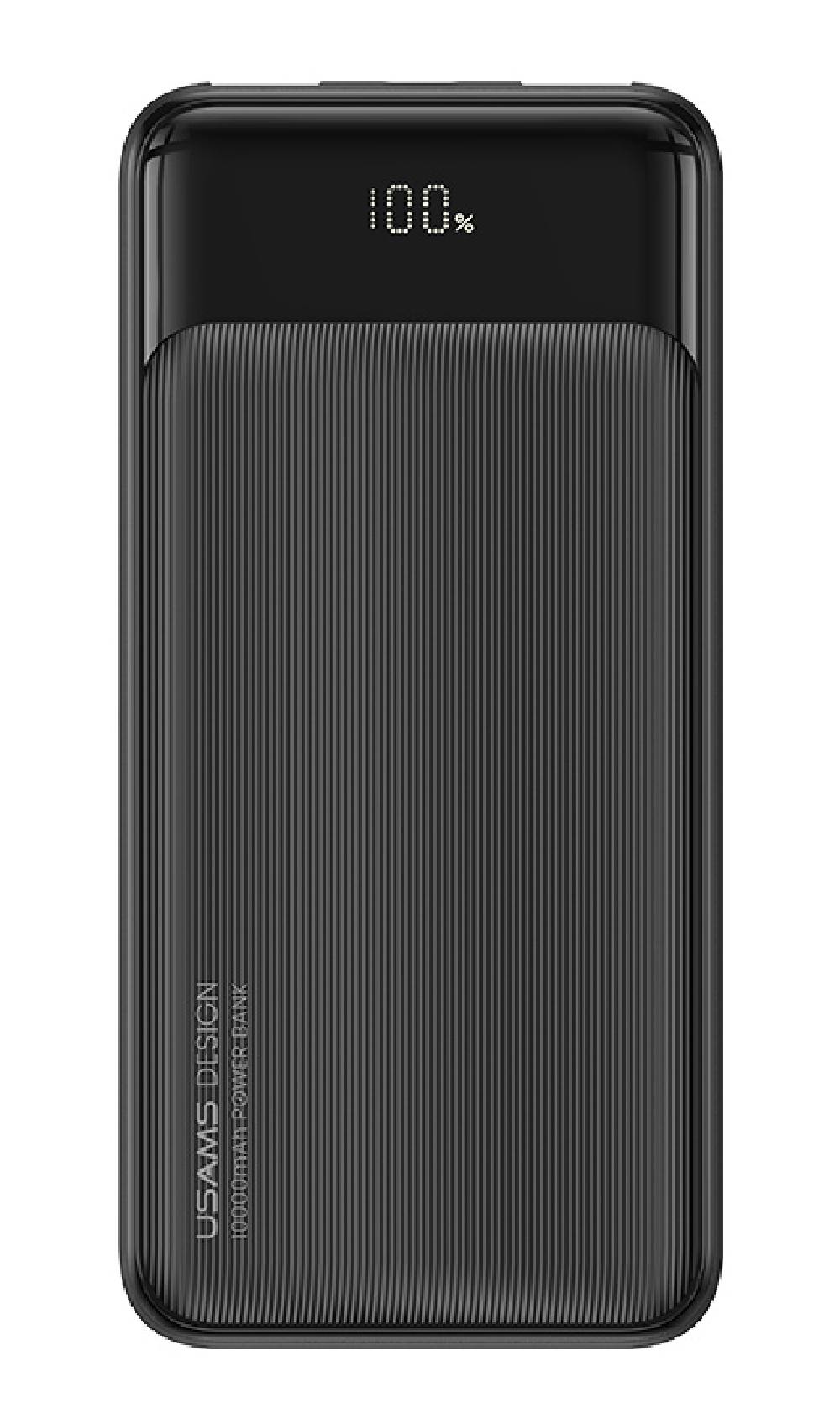 USAMS power bank US-CD198, 3x θύρες εξόδου, 10000mAh, 10W, μαύρο