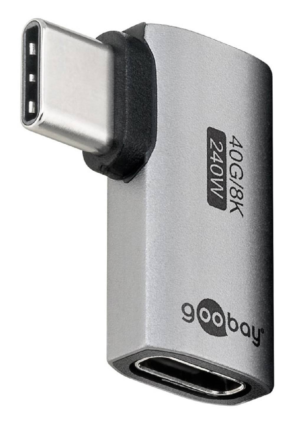 GOOBAY αντάπτορας USB-C 74441, γωνιακός 90°, USB4, 240W, 40Gbps, 8K, γκρι