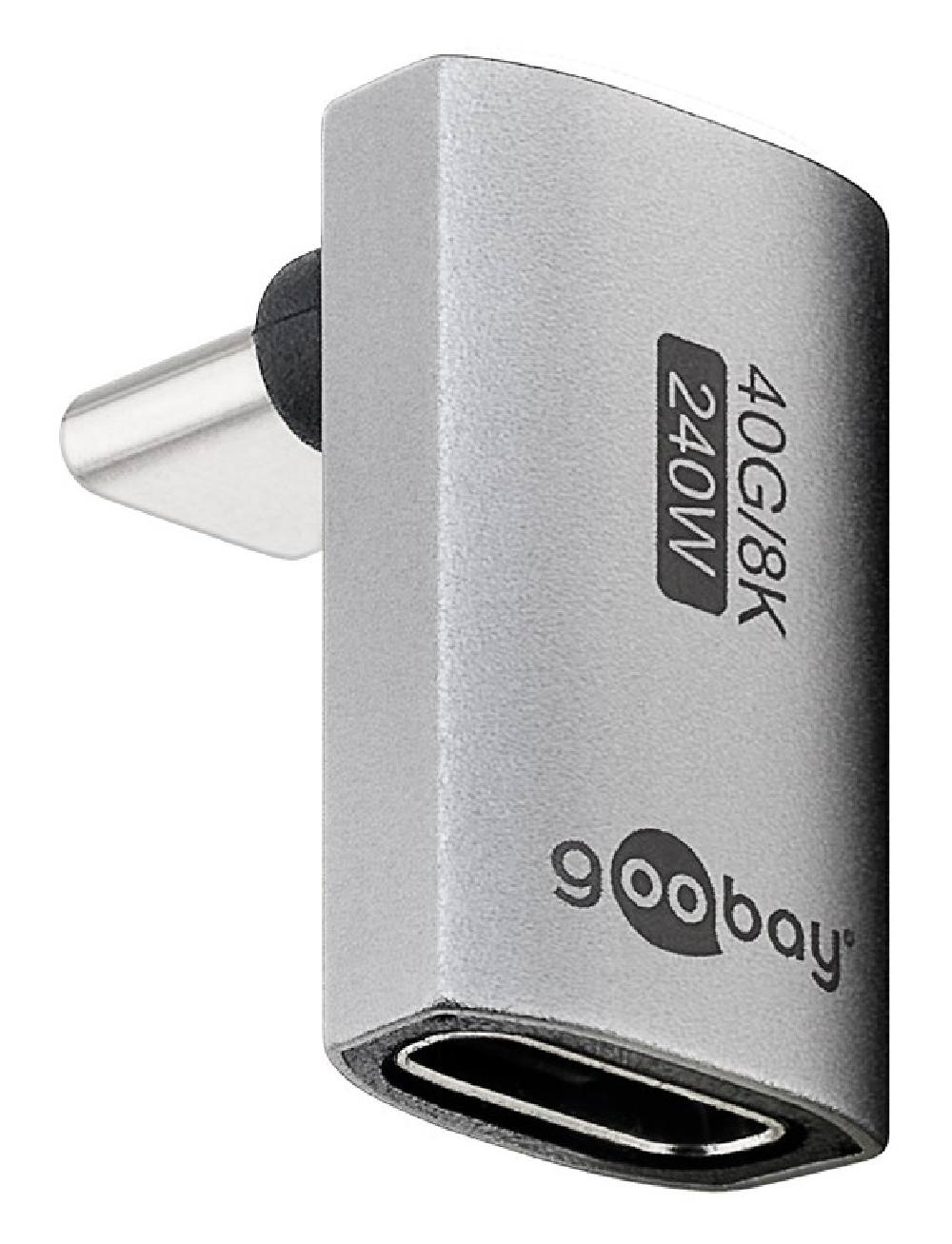 GOOBAY αντάπτορας USB-C 74442, γωνιακός 90°, USB4, 240W, 40Gbps, 8K, γκρι