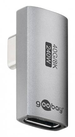 GOOBAY αντάπτορας USB-C 74443, γωνιακός 90°, USB4, 240W, 40Gbps, 8K, γκρι