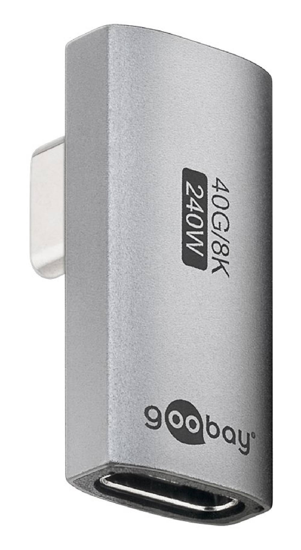 GOOBAY αντάπτορας USB-C 74443, γωνιακός 90°, USB4, 240W, 40Gbps, 8K, γκρι