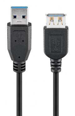 GOOBAY καλώδιο προέκτασης USB 74149, 5Gbps, USB 3.0, 15W, 2m, μαύρο
