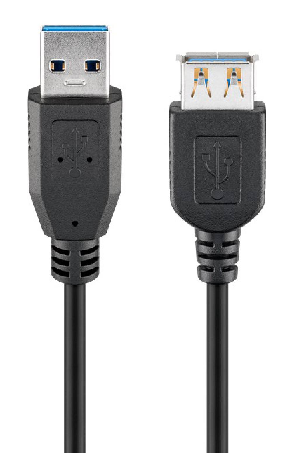 GOOBAY καλώδιο προέκτασης USB 74149, 5Gbps, USB 3.0, 15W, 2m, μαύρο