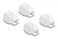DELOCK Keystone module 86051, RJ45 σε LSA, Cat.6A UTP, λευκό, 4τμχ
