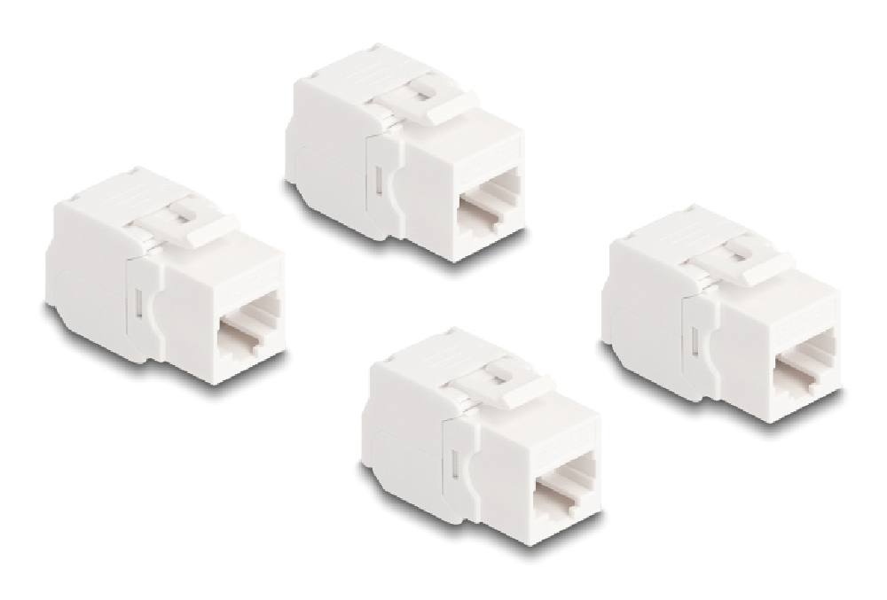 DELOCK Keystone module 86051, RJ45 σε LSA, Cat.6A UTP, λευκό, 4τμχ