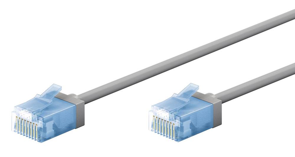 GOOBAY καλώδιο δικτύου 74223, CAT 6A U/UTP, slim, copper, 500MHz, 2m, γκρι