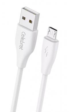 CELEBRAT καλώδιο micro USB σε USB CB-31, 3A, 480Mbps, 1m, λευκό