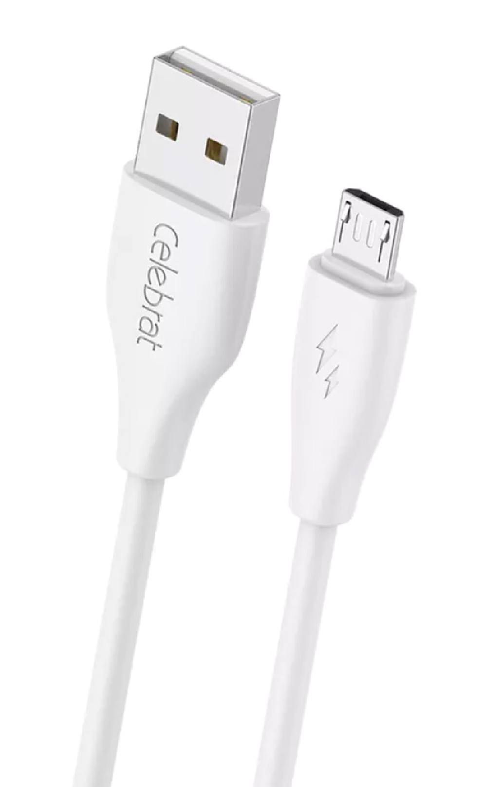 CELEBRAT καλώδιο micro USB σε USB CB-31, 3A, 480Mbps, 1m, λευκό