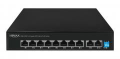 HIMAX PoE switch PS1802G, 8x Ethernet PoE & 2x Ethernet θύρες, έως 1000Mbps
