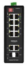 HIMAX industrial PoE switch PS1802FG-I, 8x GE PoE/2x GE/2x GF SFP θύρες, έως 1000Mbps