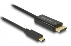 DELOCK καλώδιο USB-C σε DisplayPort 85257, DP Alt Mode, 4K/60Hz, 3m, μαύρο