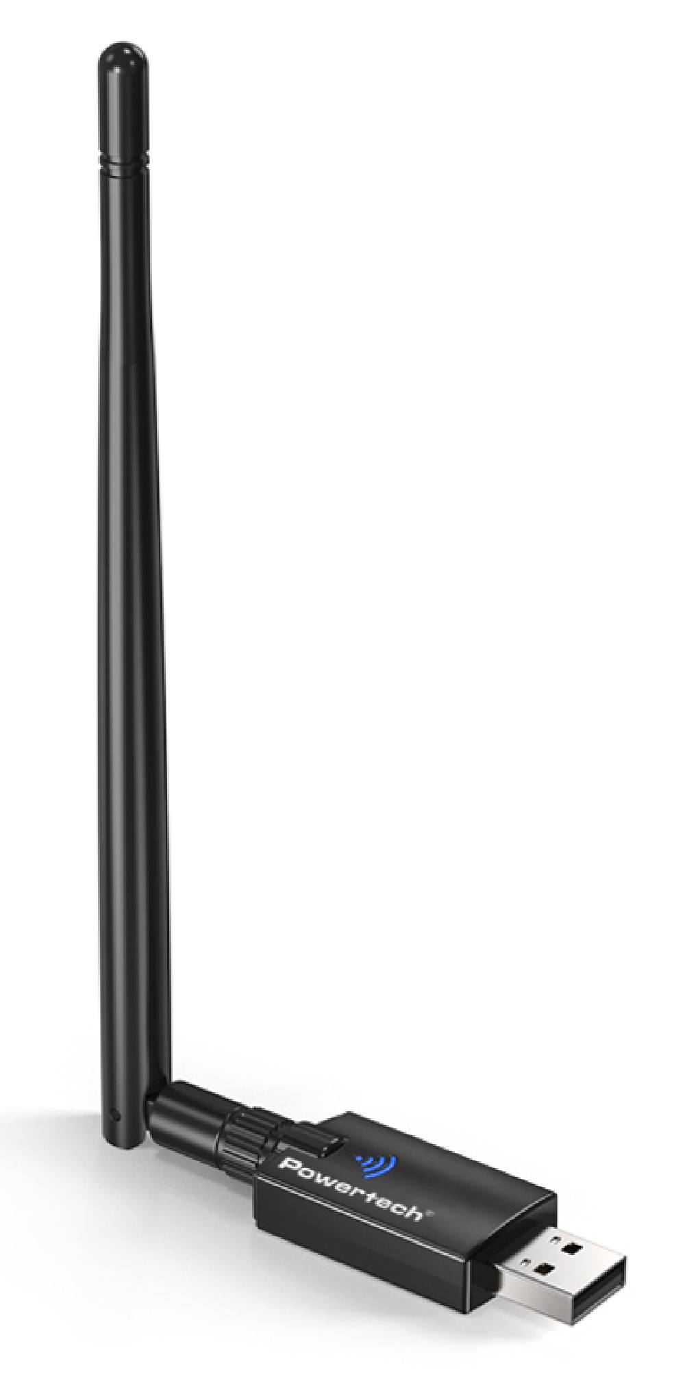 POWERTECH ασύρματος USB αντάπτορας δικτύου & Bluetooth 5.3 PT-1386, 900Mbps WiFi 6